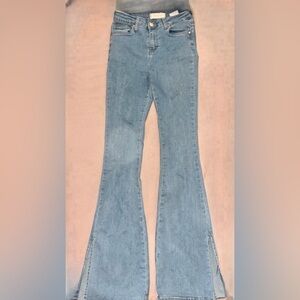 Light Wash Flared High Waisted Jeans